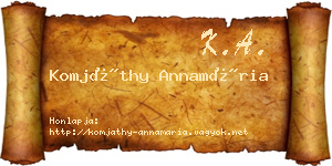 Komjáthy Annamária névjegykártya
